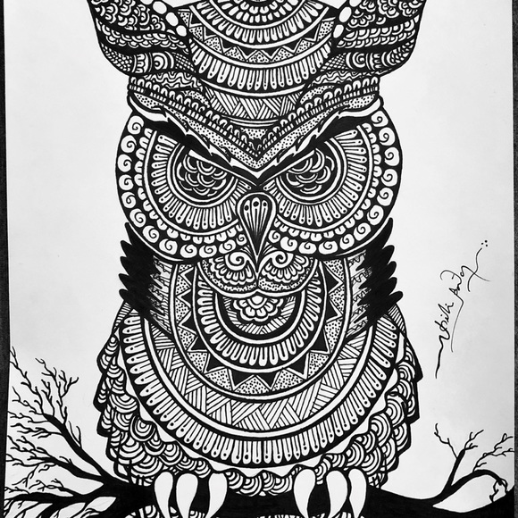 Hand crafted Mandala OWL — Wall Decor Frame